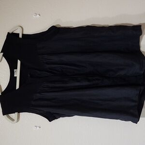 Pomandere Sleeveless Blouse Silk & Cotton Classic Quiet Luxury Black size Medium